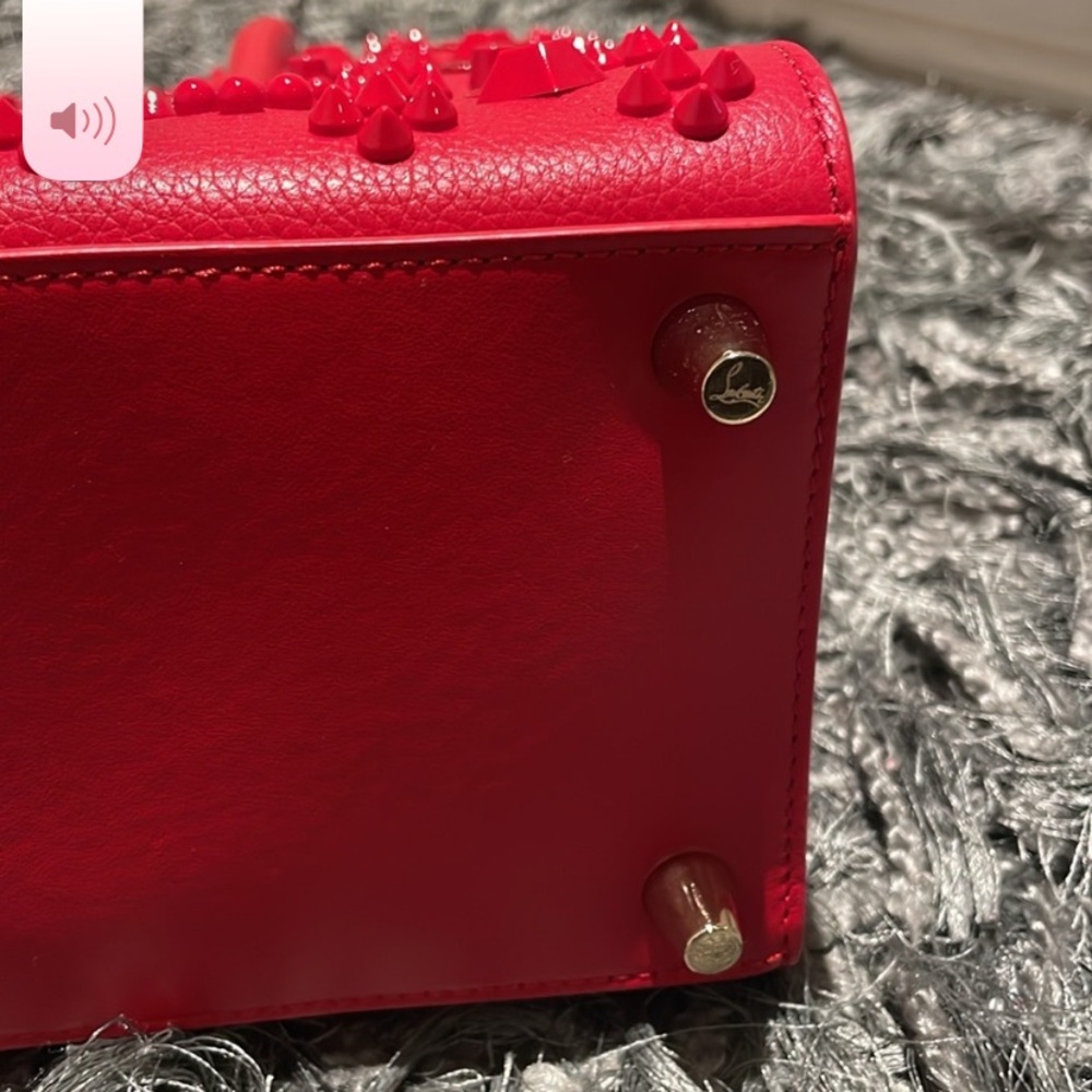 Christian Louboutin Red Calf Leather Paloma Loubinhesky Medium Top Handle Bag - Picture 13 of 15